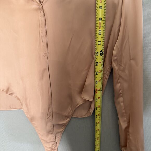 Wilfred Aritzia Silky Front Tie Crop Blouse Top 2XS Orange Minimalist Cupro XXS - Picture 9 of 10